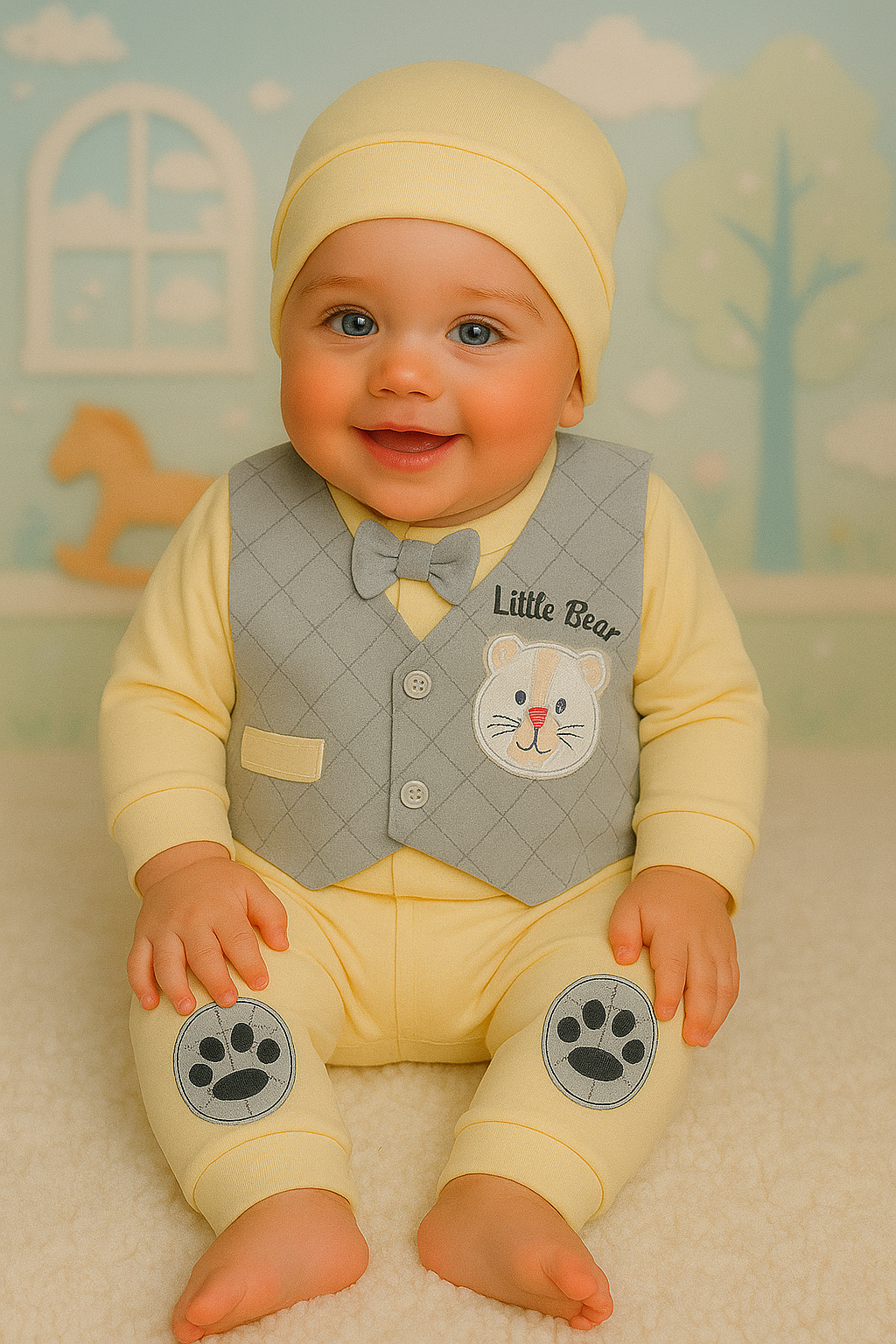 Newborn Baby Boy Suite with Bowtie Vest