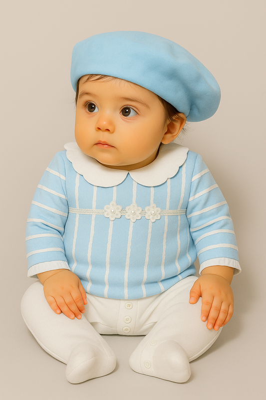 Newborn Baby Girl Cotton Romper – Pink & Blue | Floral Lace with Buttons | By Payara Mall
